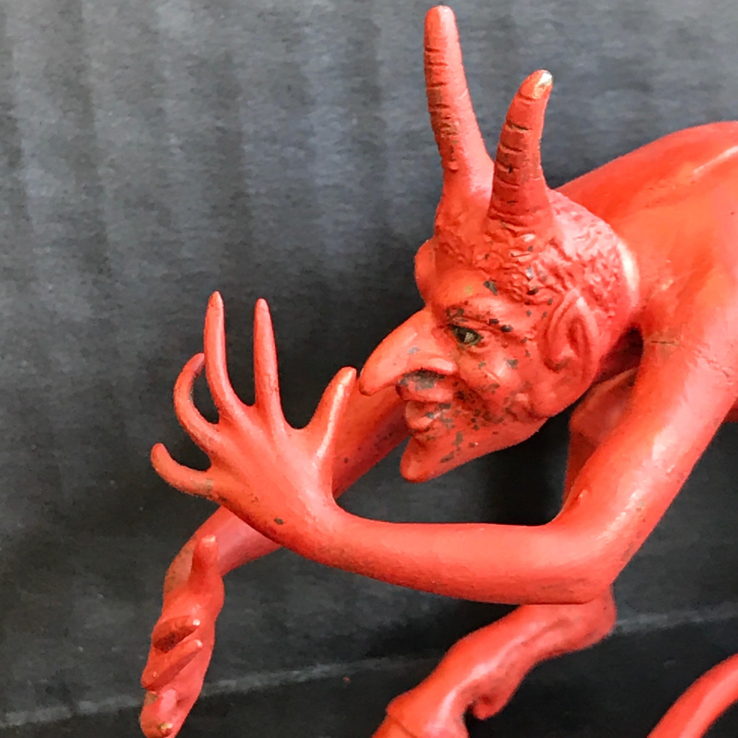 Cold Painted Austrian Bronze Devil, Attributed to Bergman In Good Condition In Atlanta, GA