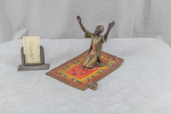 Cold Painted Austrian Orientalist Man on Rug in Prayer, Bergmann, ca. 1915
