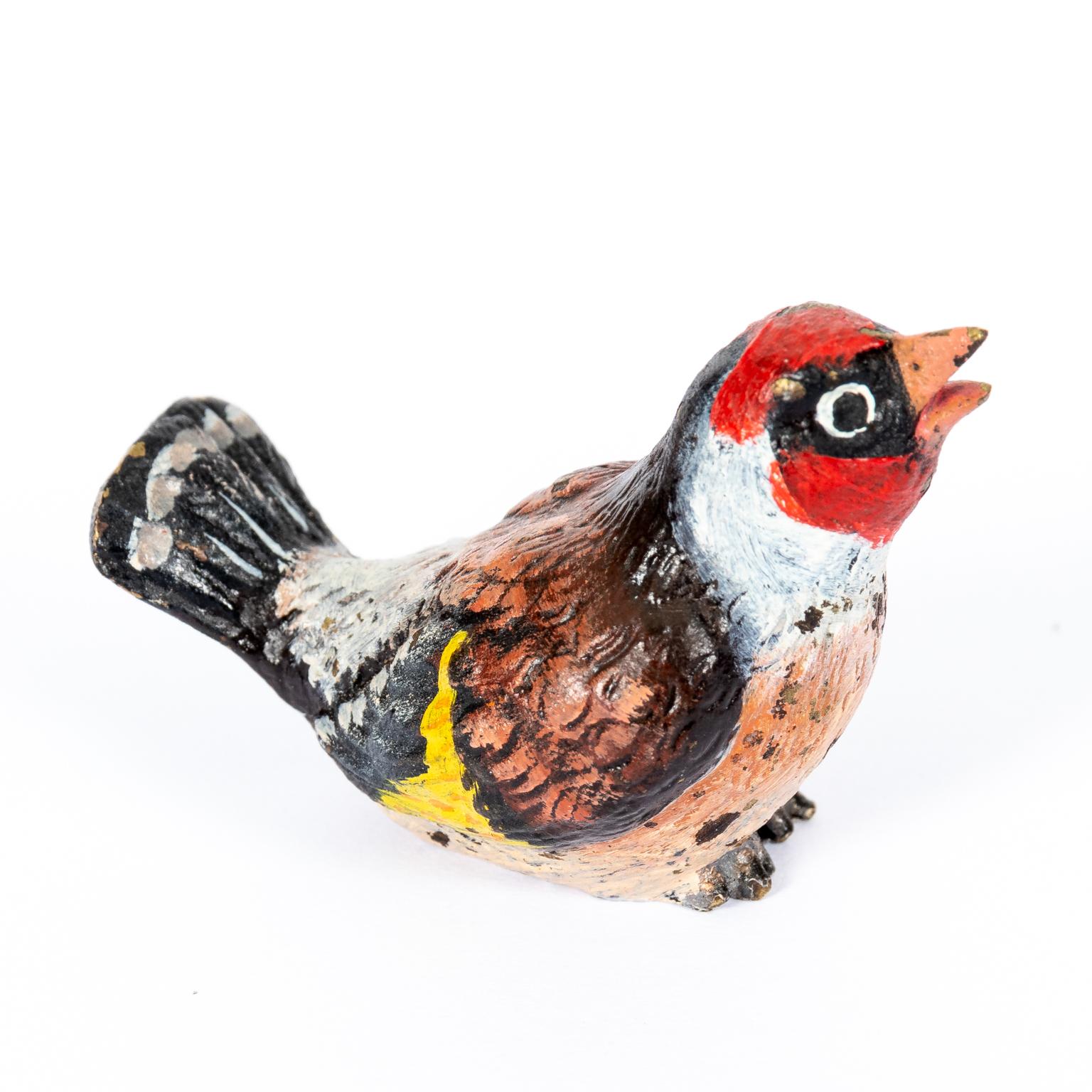 Pájaro de bronce pintado en frío en Bueno estado para la venta en Stamford, CT