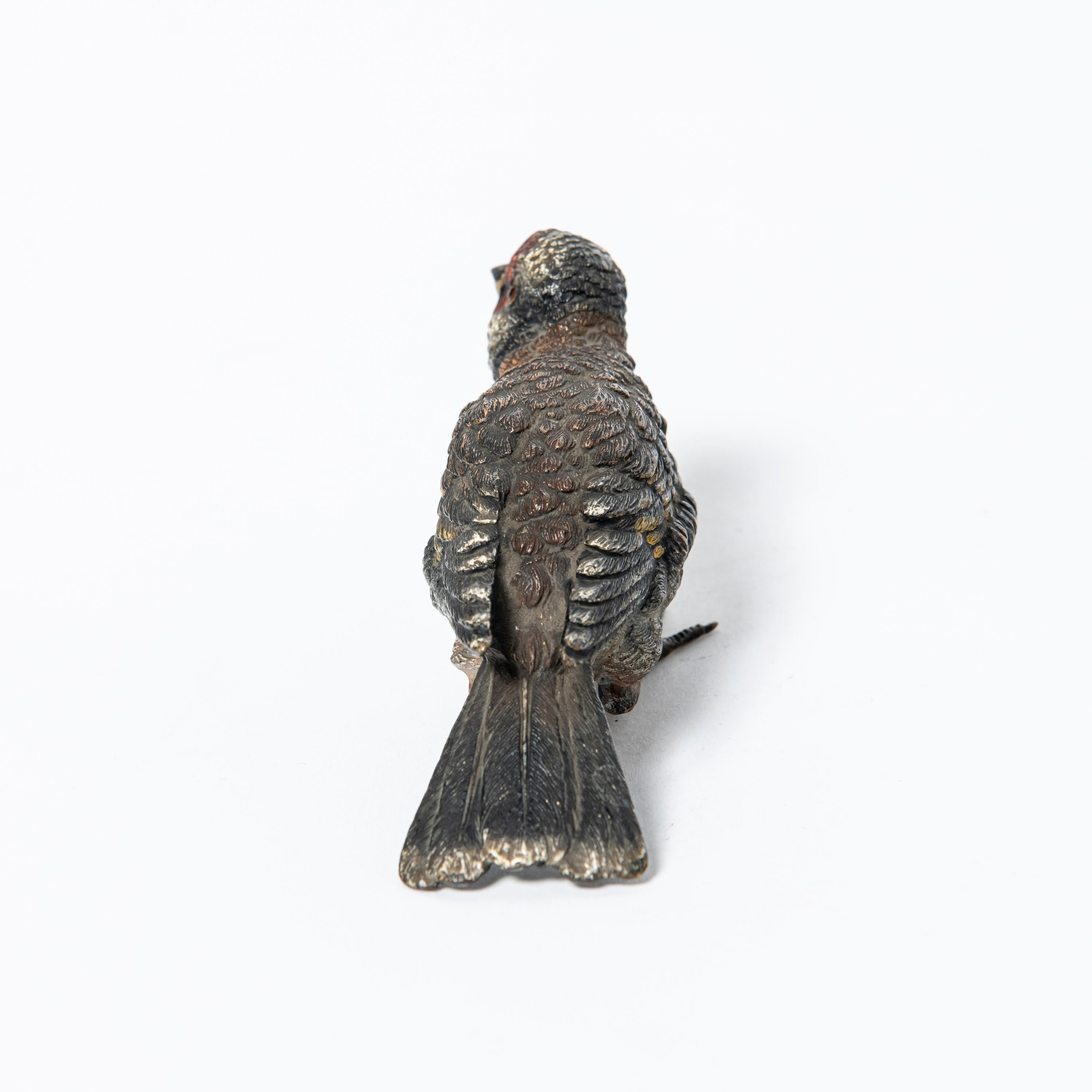 Austrian Cold-painted bronze bird sculpture attributed to Franz Bergmann. Austria.