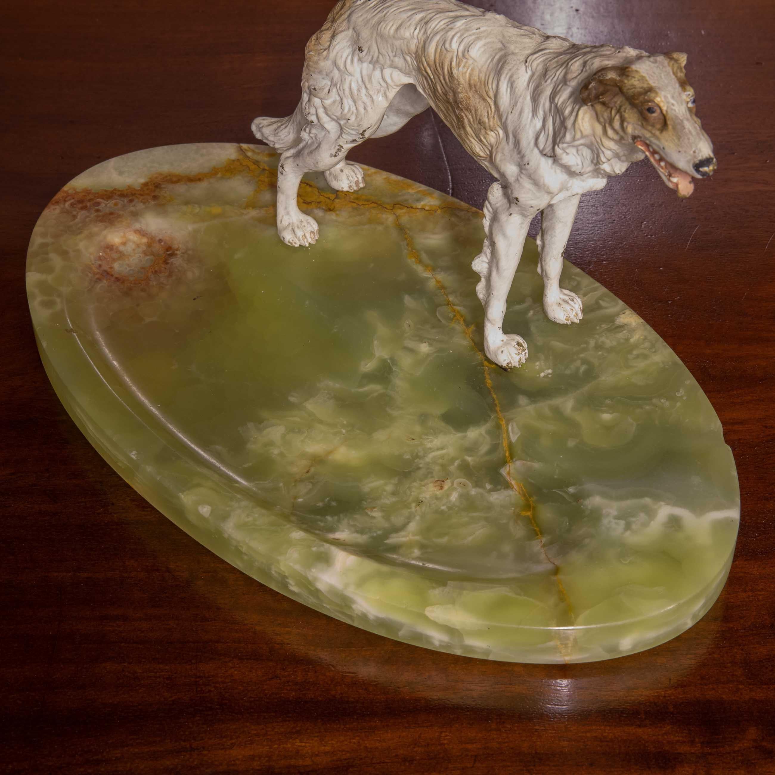 Cold Painted Bronze Borzoi Desk Companion For Sale 1