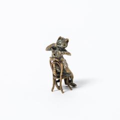 Cold-painted bronze cats sculpture attributed to Franz Bergmann. Austria.
