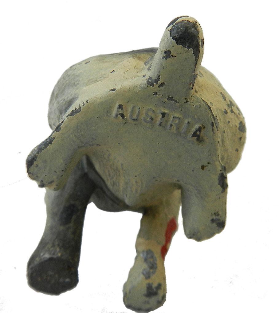 Belle Époque Austrian Cold Painted Metal  Dog Bull Terrier Puppy  early 20th Century
