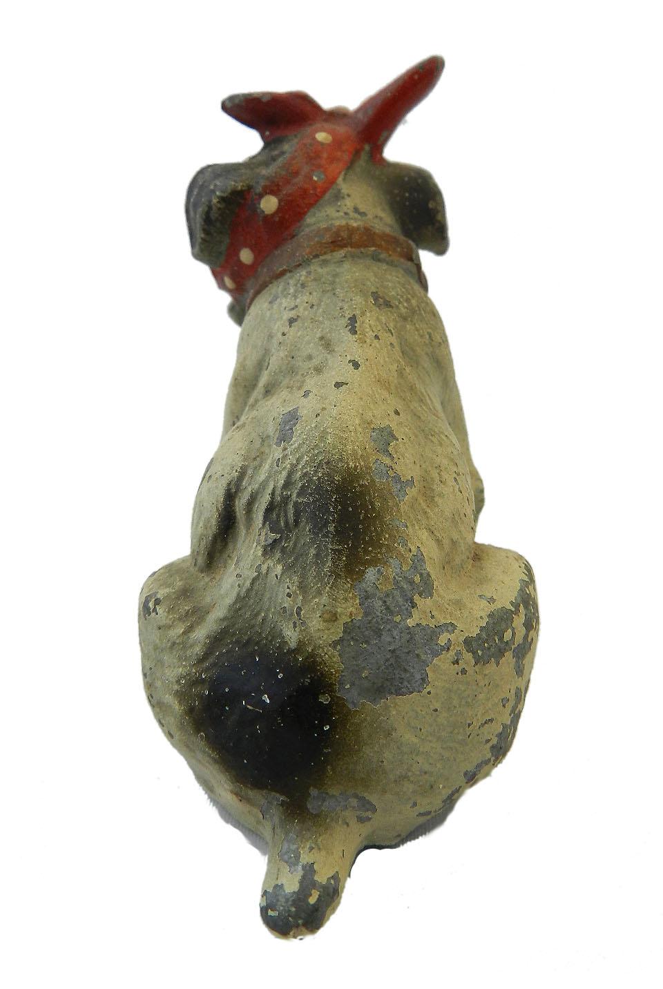 Cold-Painted Austrian Cold Painted Metal  Dog Bull Terrier Puppy  early 20th Century