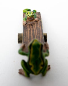 Cold Painted Bronze Franz Pergman Frogs on Seesaw