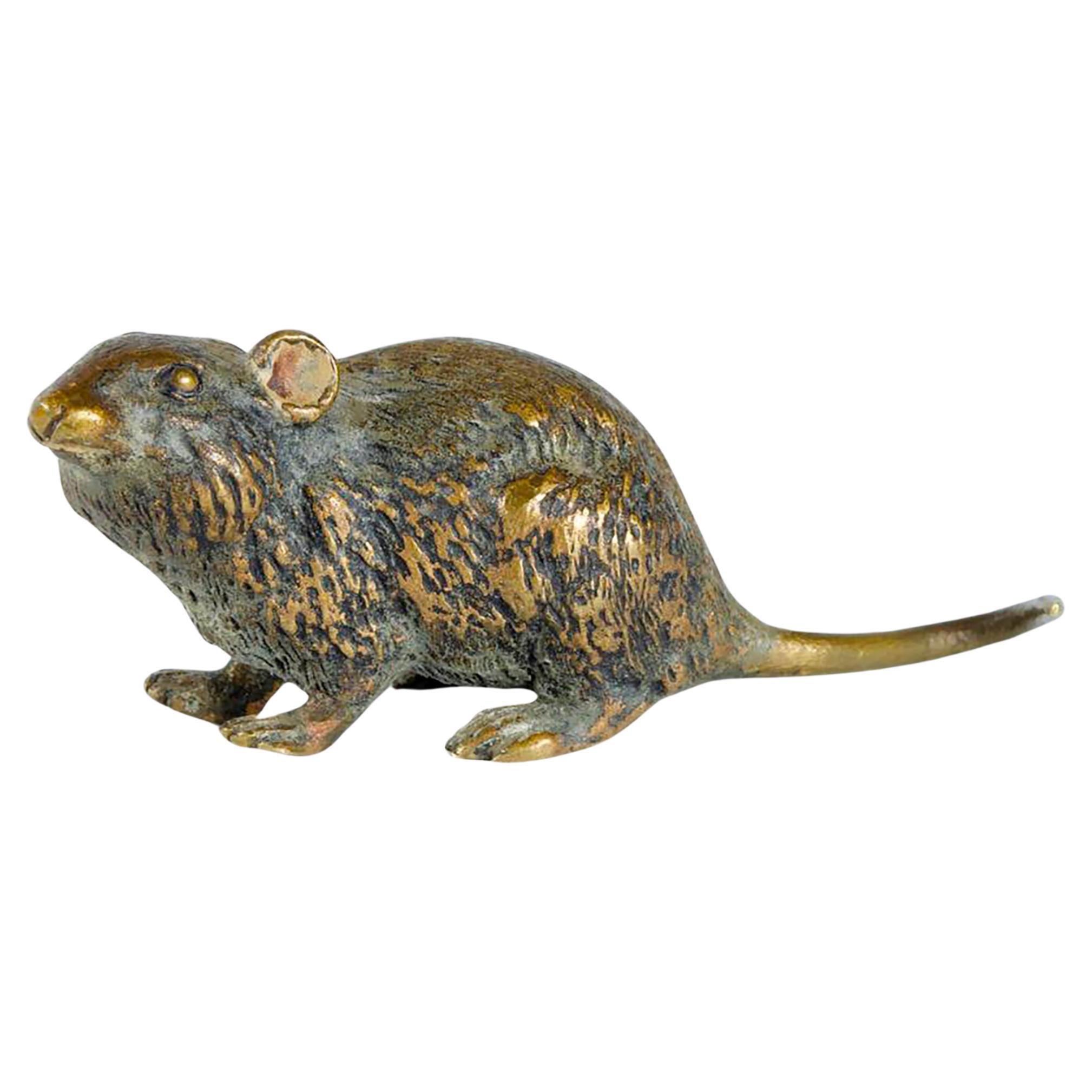 Sculpture de souris en bronze attribuée à Franz Bergmann