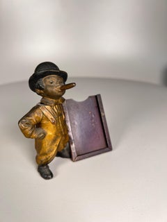 Cold Painted Bronze Nodding Child with Cigar, Trade Stimulator circa 1890
