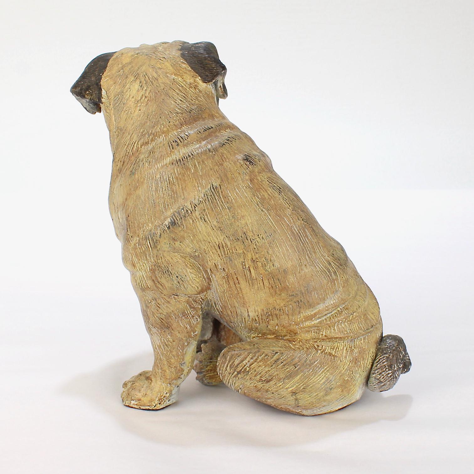 Inconnu Sculpture de chien et de coq en bronze peint à froid de la collection Mario Buatta en vente