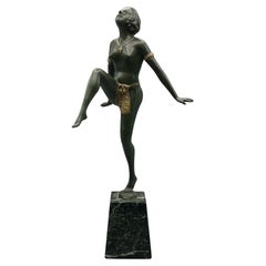 Cold Painted Bronze Sculpture by E Urbain Circa 1920