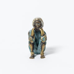 Cold-painted bronze sculpture by Franz Bergmann. Austria, early 20th century.