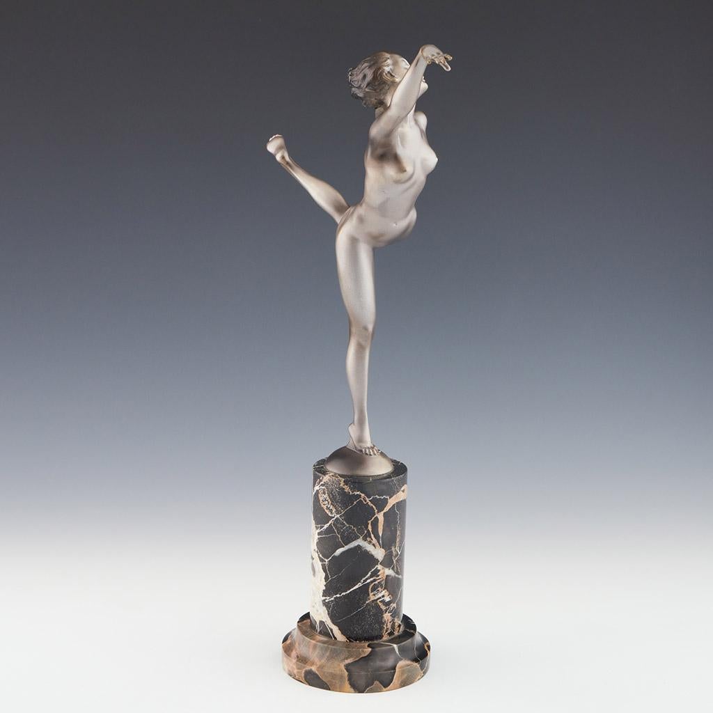 Mid-20th Century Cold Painted Bronze Sculpture by Josef Lorenzl 