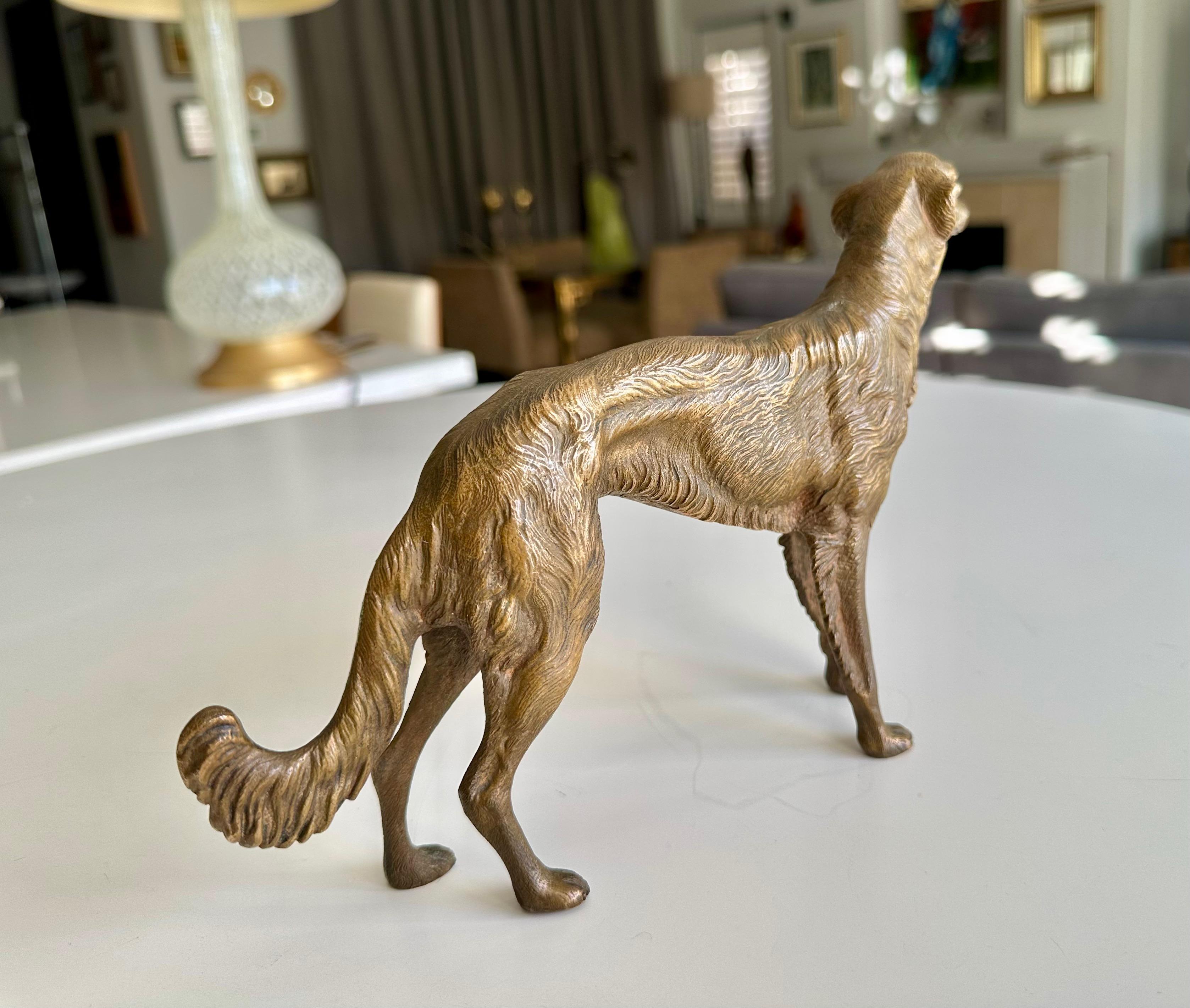 Bronze Sculpture of Borzoi or Russian Wolfhound For Sale 5
