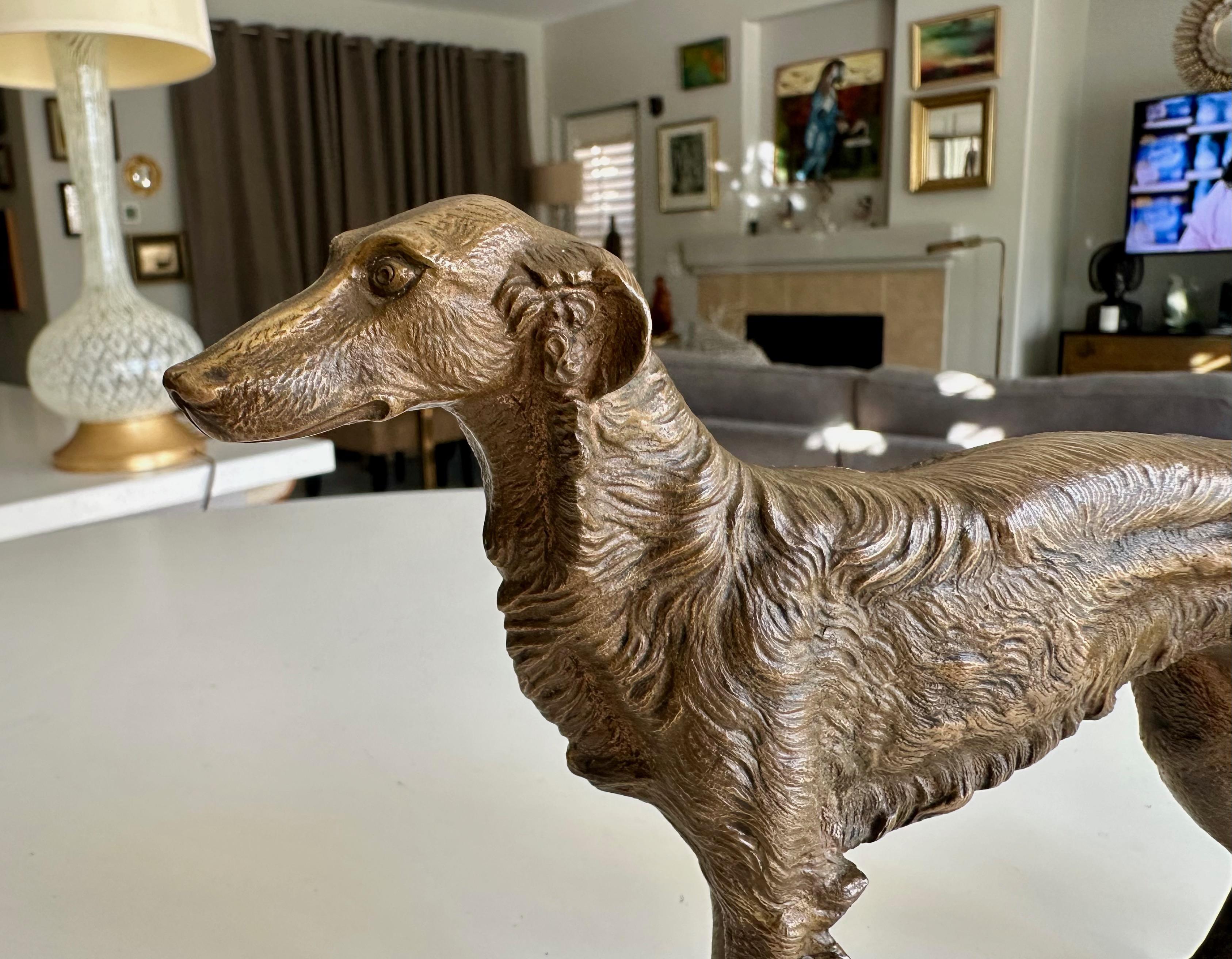 Bronze Sculpture of Borzoi or Russian Wolfhound For Sale 6