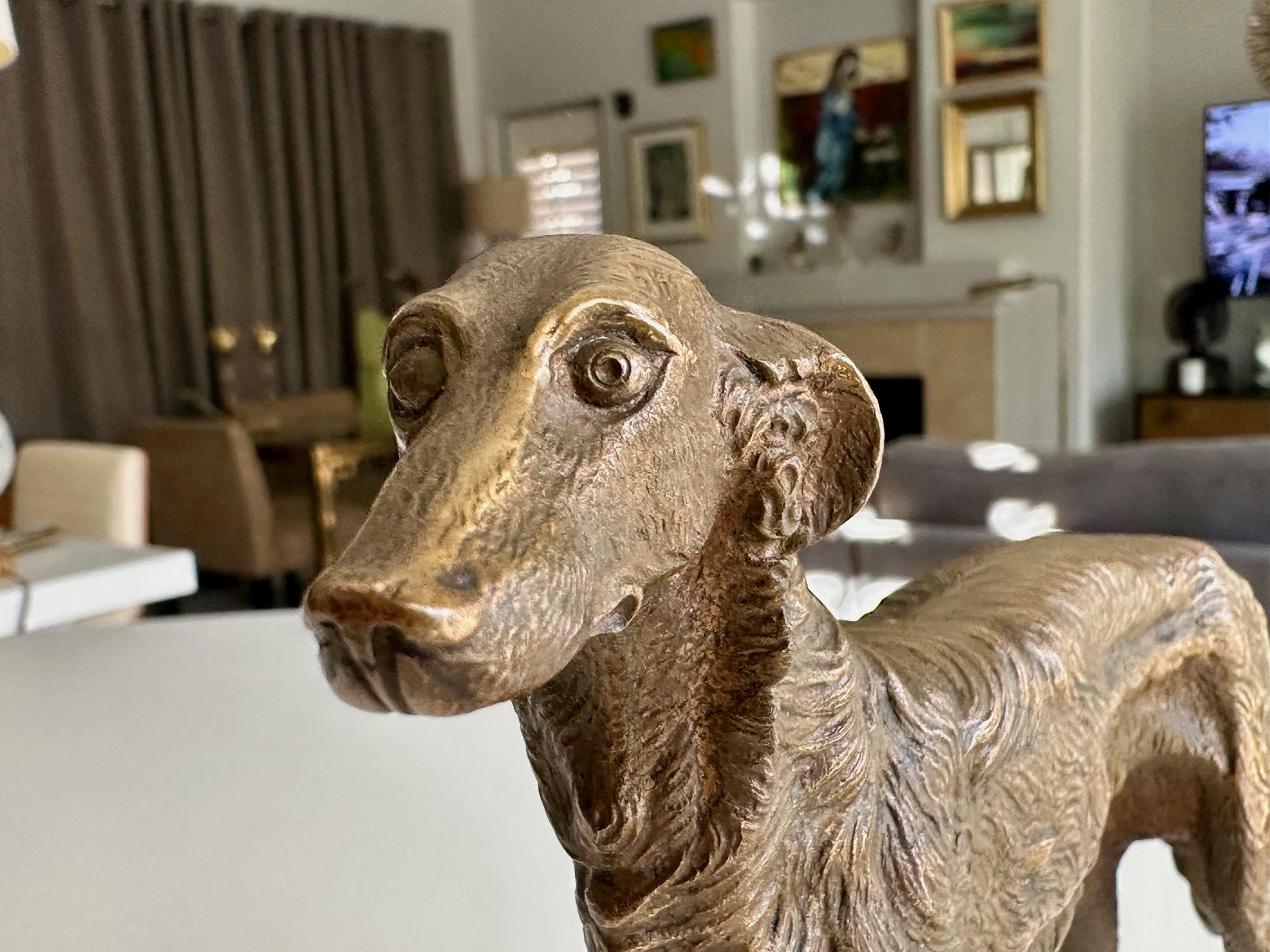 Bronze Sculpture of Borzoi or Russian Wolfhound For Sale 8