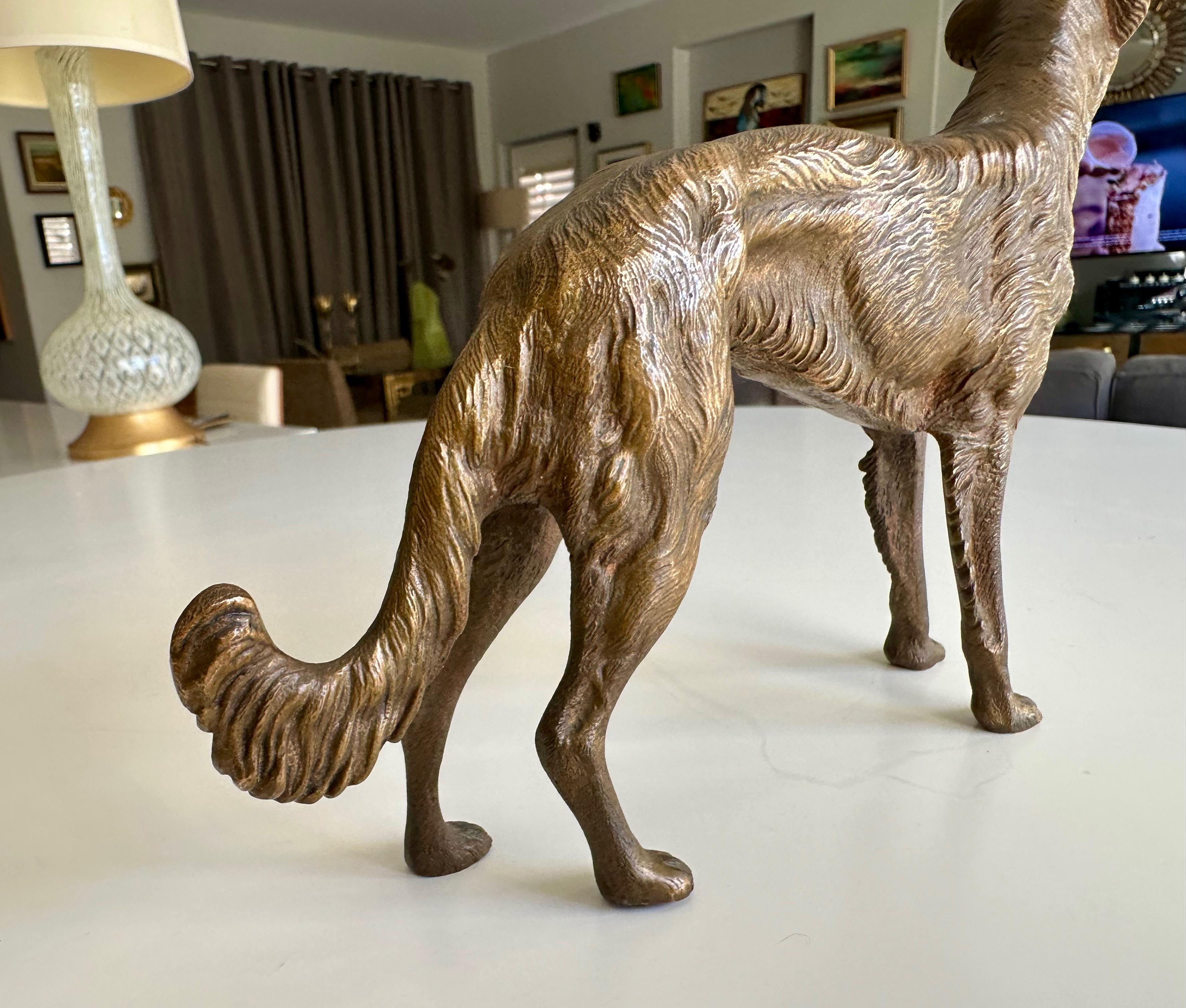 Bronze Sculpture of Borzoi or Russian Wolfhound For Sale 10