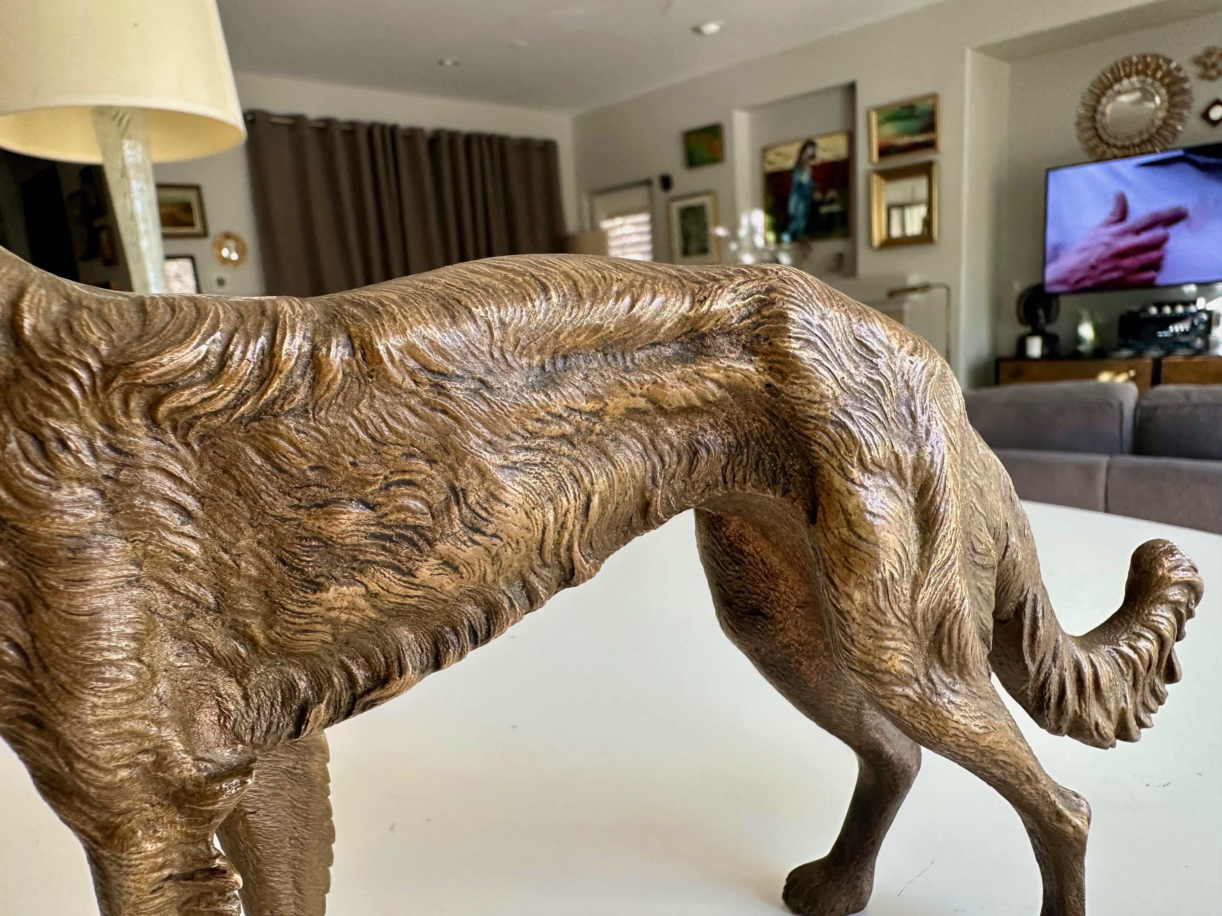 Bronze Sculpture of Borzoi or Russian Wolfhound For Sale 12