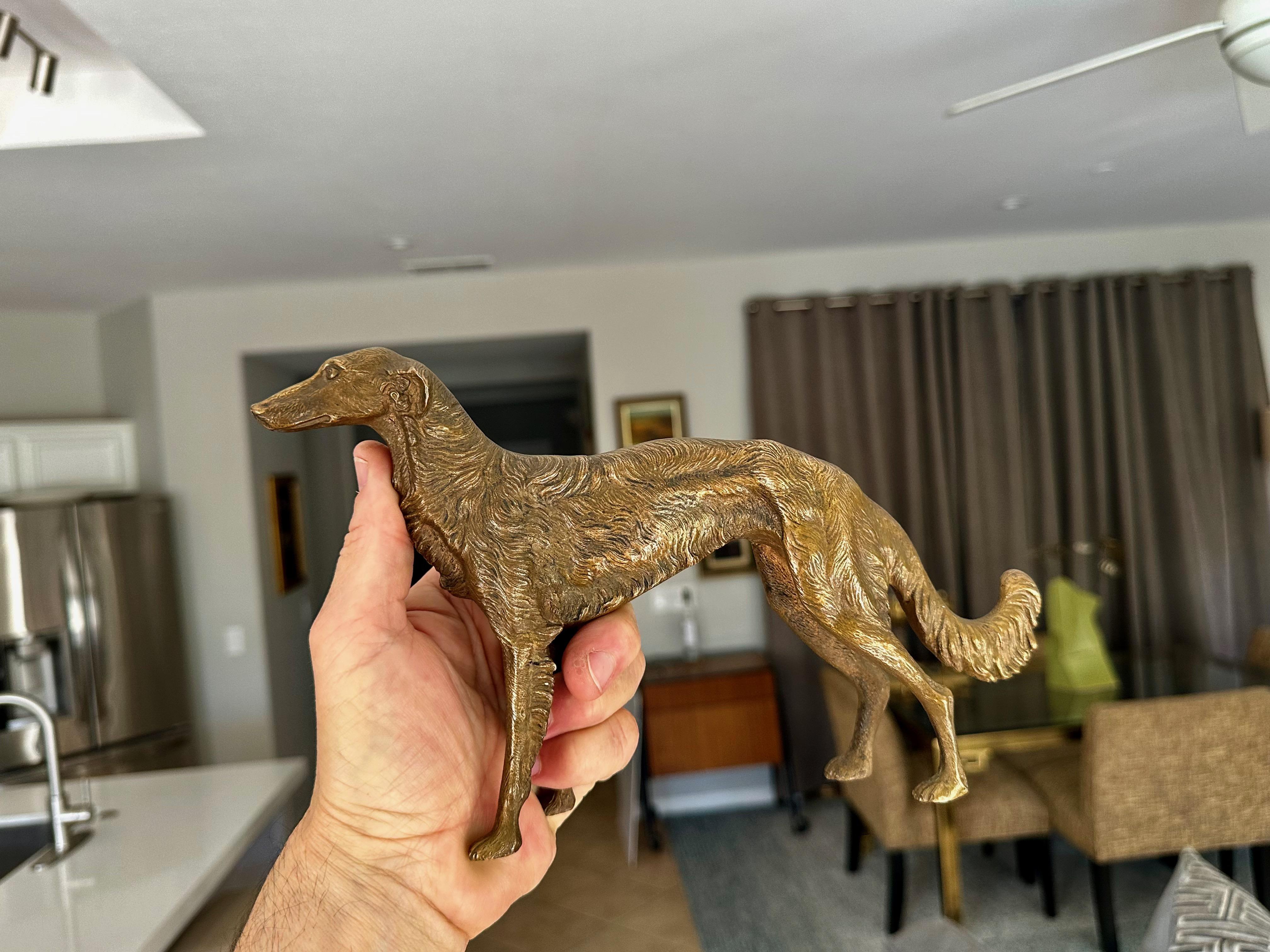 Bronze Sculpture of Borzoi or Russian Wolfhound For Sale 15