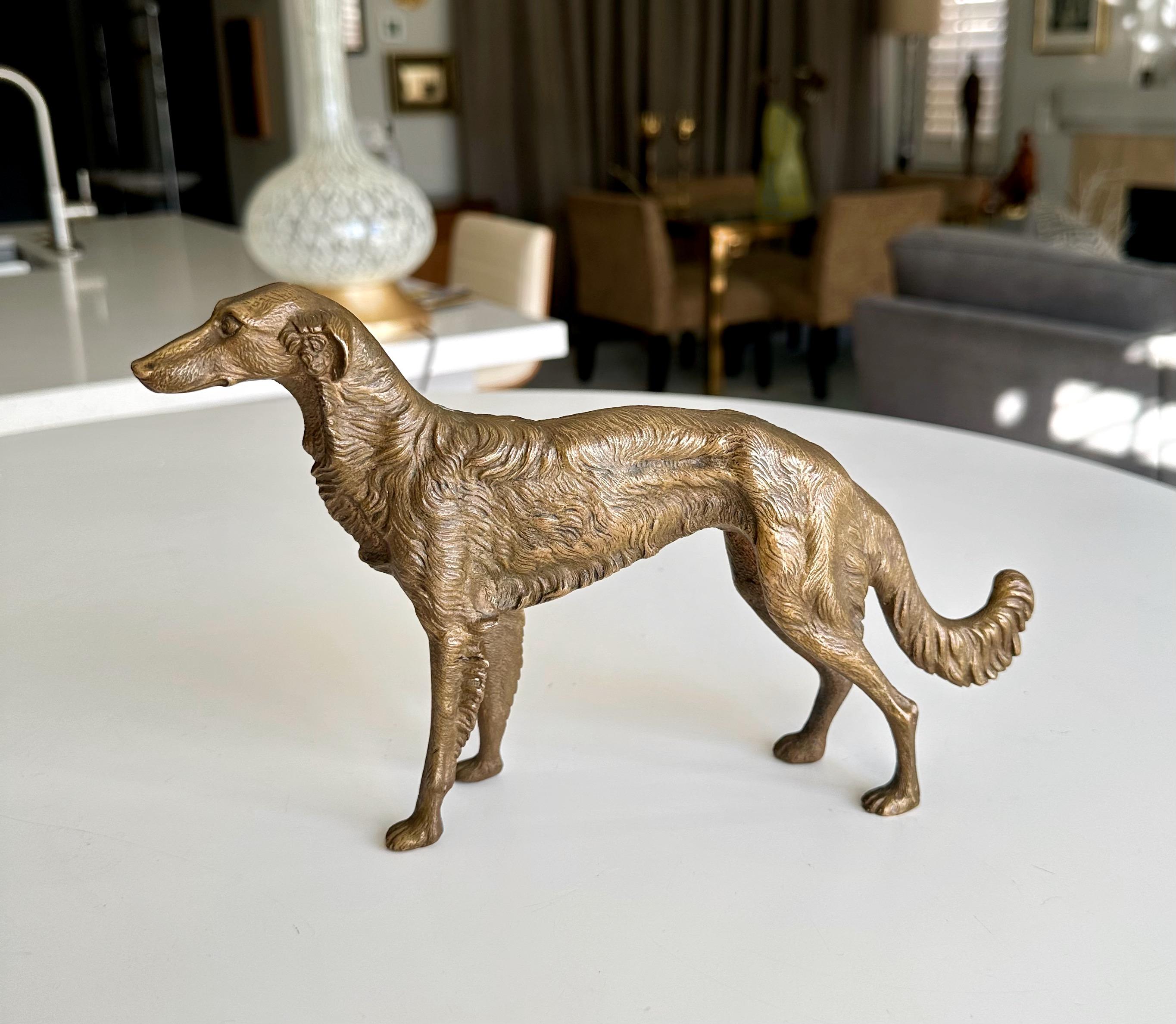 Austrian Bronze Sculpture of Borzoi or Russian Wolfhound For Sale