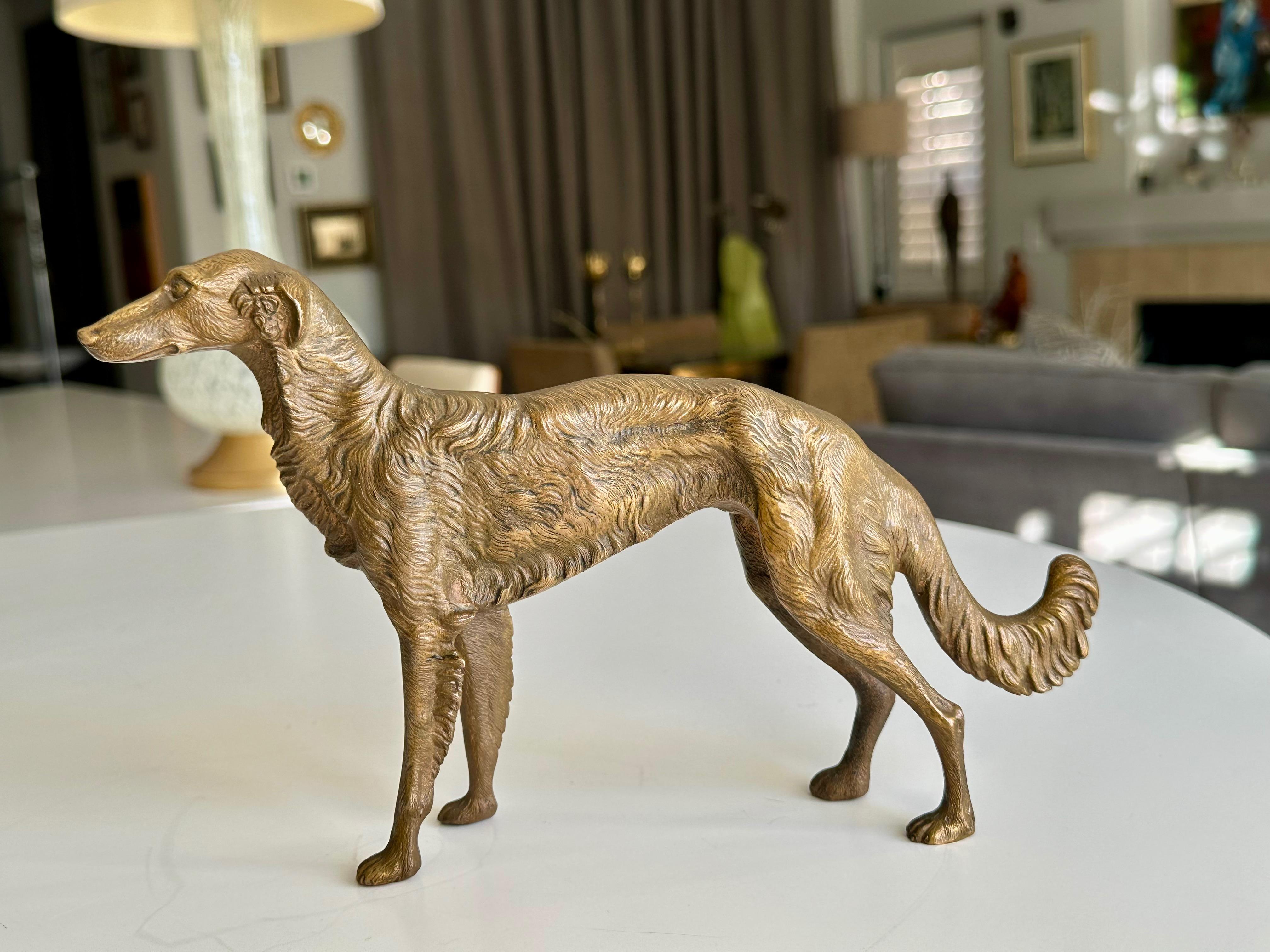 20th Century Bronze Sculpture of Borzoi or Russian Wolfhound For Sale