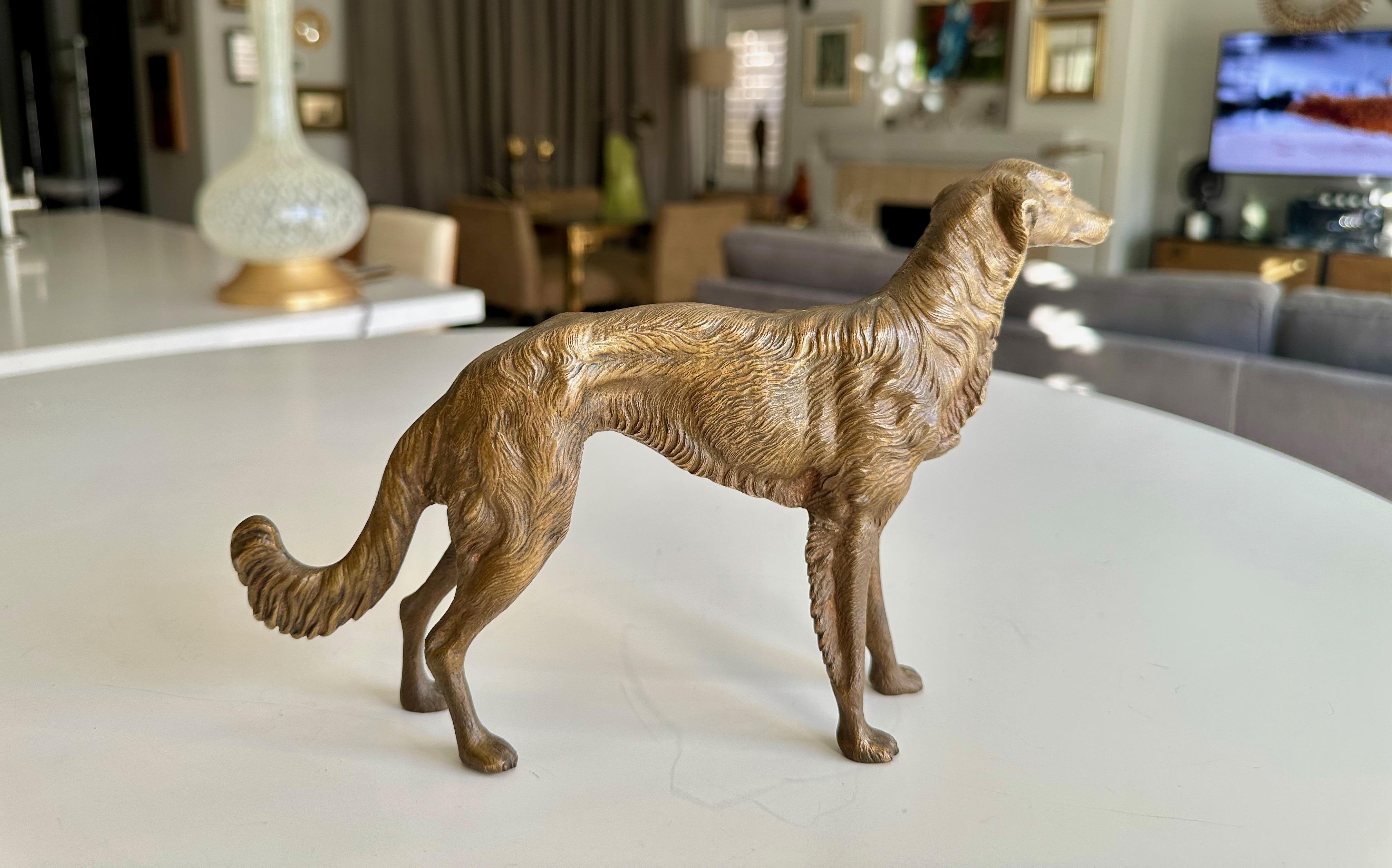 Bronze Sculpture of Borzoi or Russian Wolfhound For Sale 1