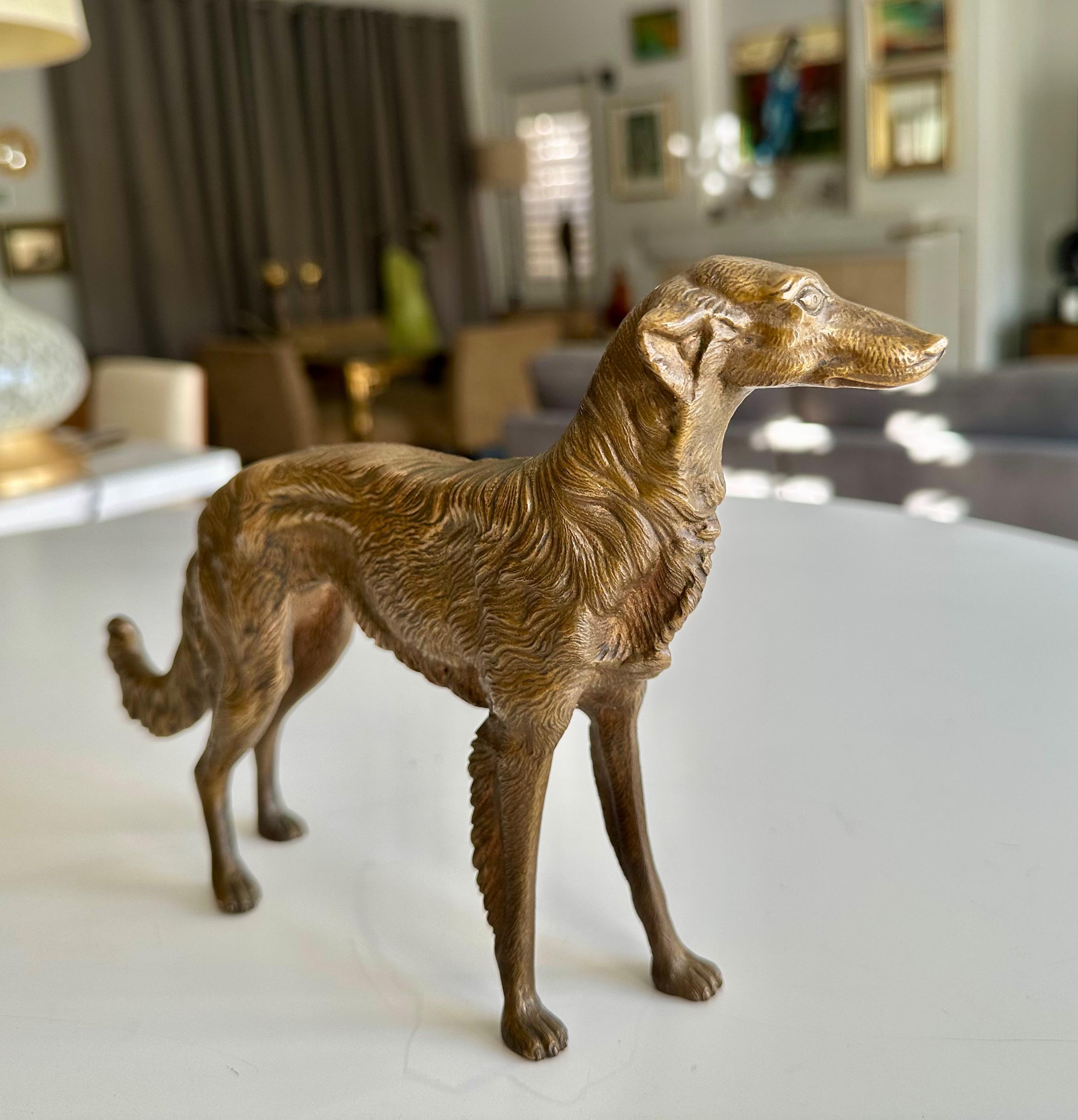 Bronze Sculpture of Borzoi or Russian Wolfhound For Sale 2