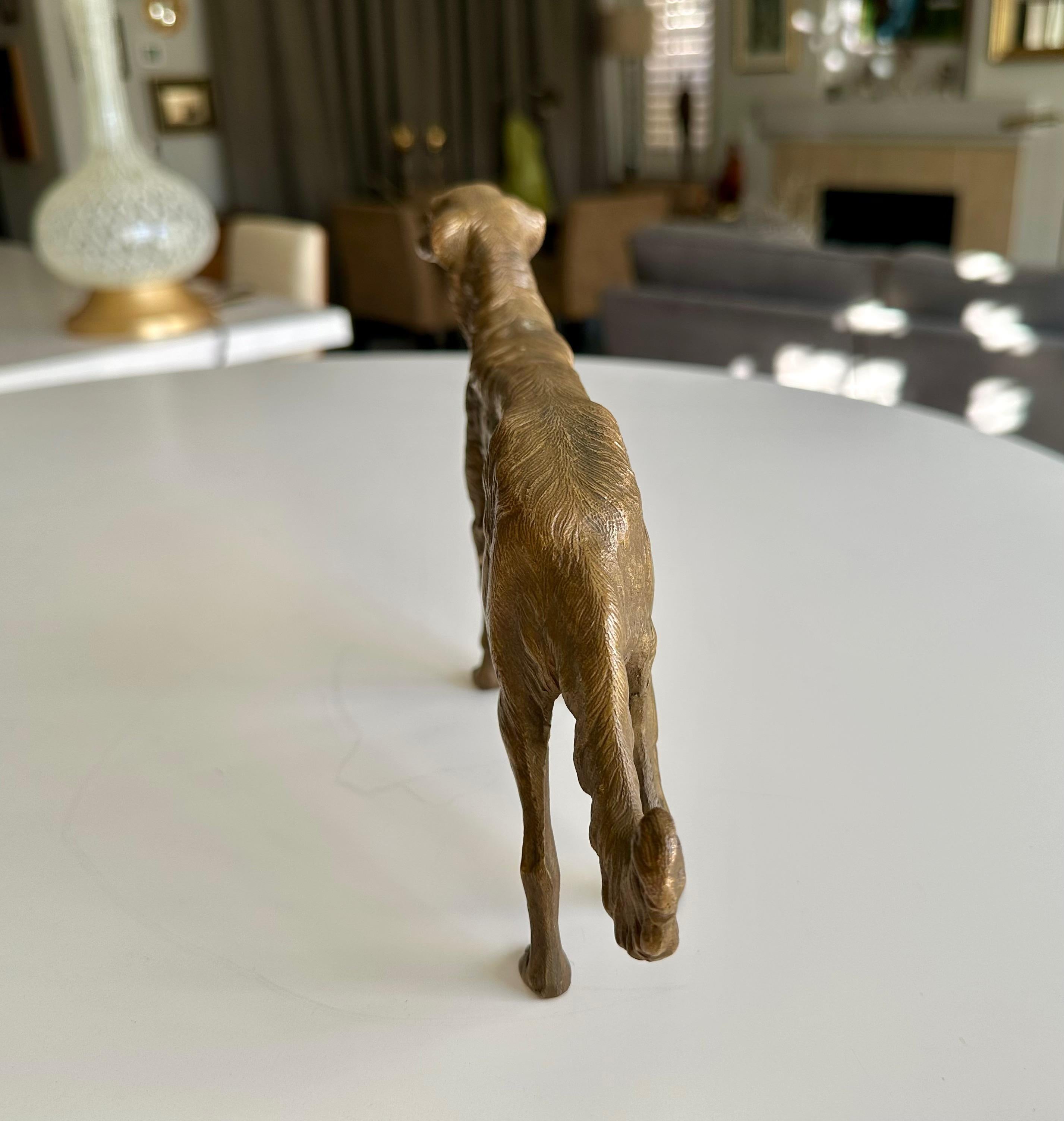 Bronze Sculpture of Borzoi or Russian Wolfhound For Sale 4