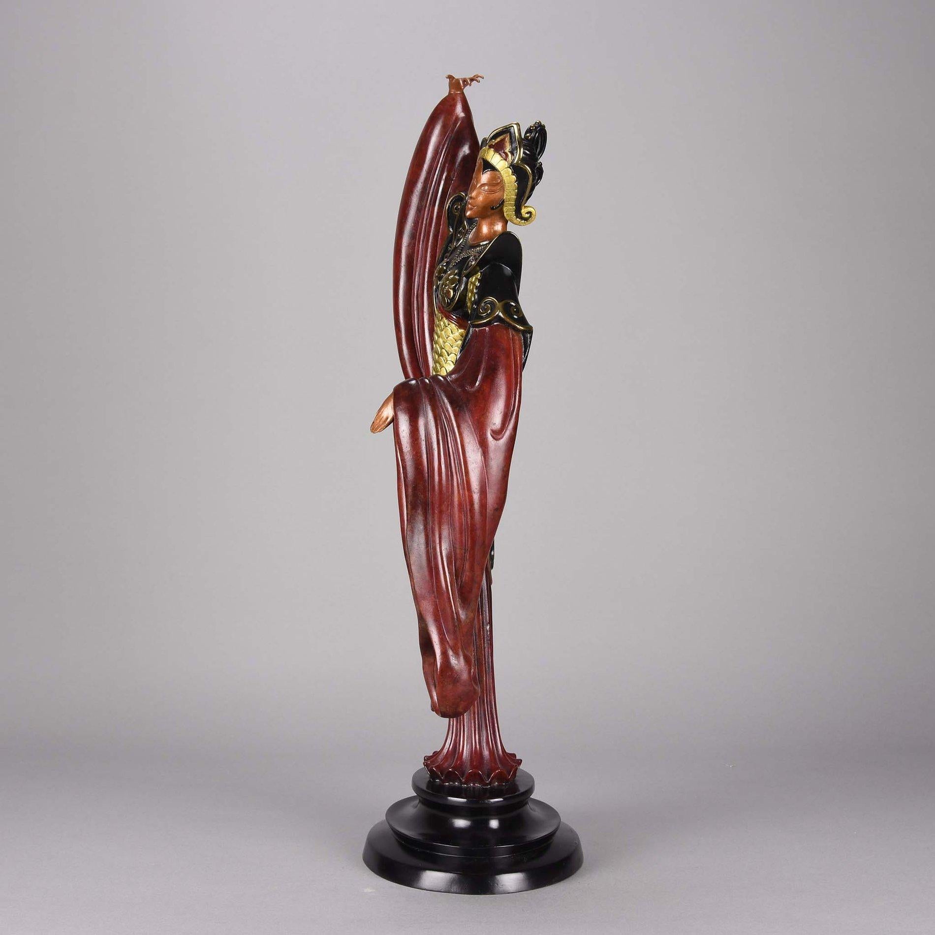 Fin du 20e siècle Figure en bronze peinte à froid en édition limitée 