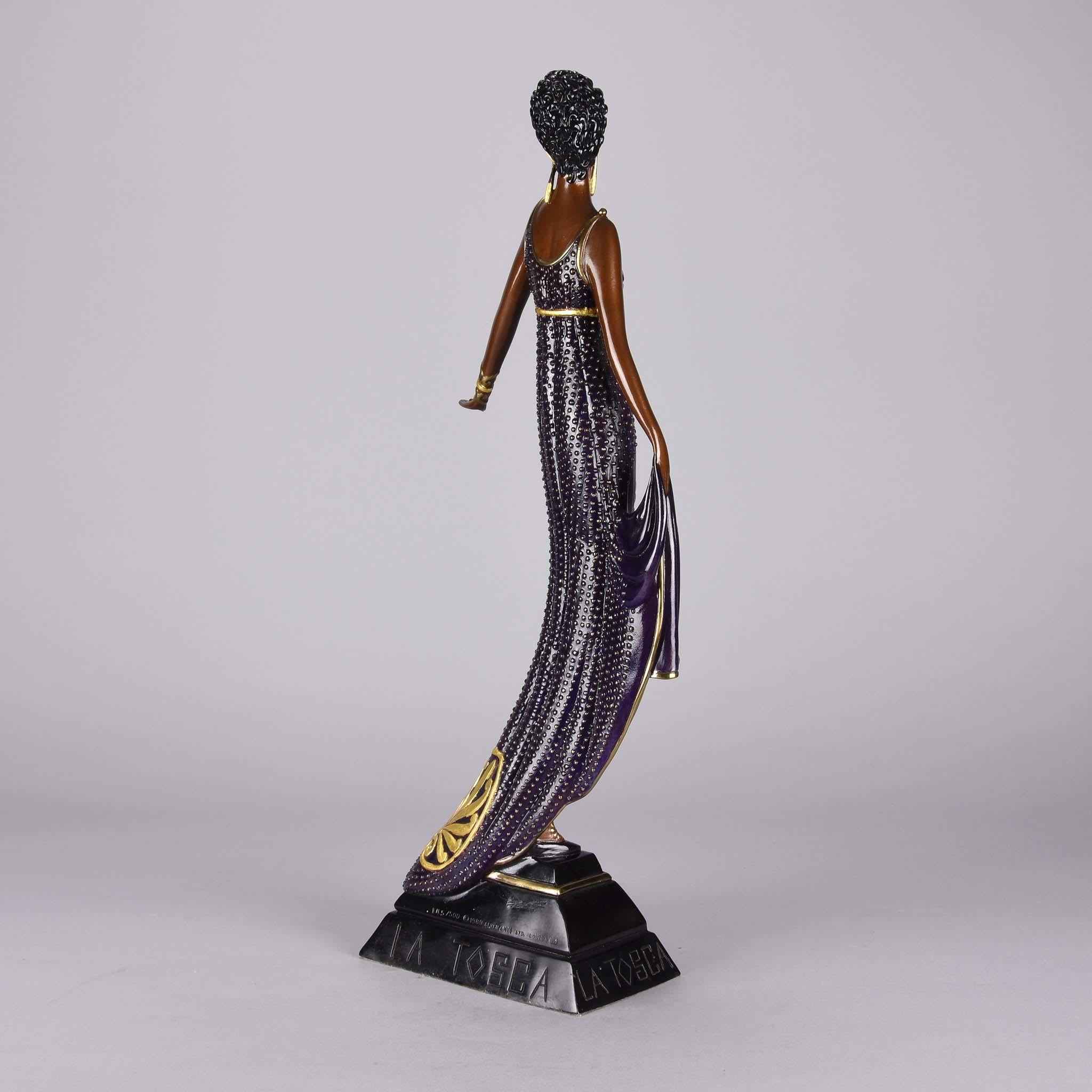Art Deco Cold Painted Limited Edition Bronze Figure 