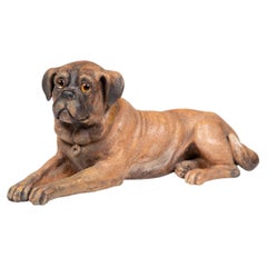Cold-Painted Terracotta Mastiff Dog Sculpture, Vienna, Austria, circa 1880–1900