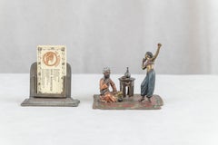 Bronze de Vienne peint à froid, 2 personnages sur un tapis, Franz Bergman, vers 1910