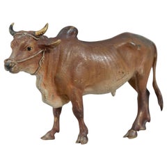 Cold Painted Vienna Bronze Bull, Signed Bergmann, circa 1910