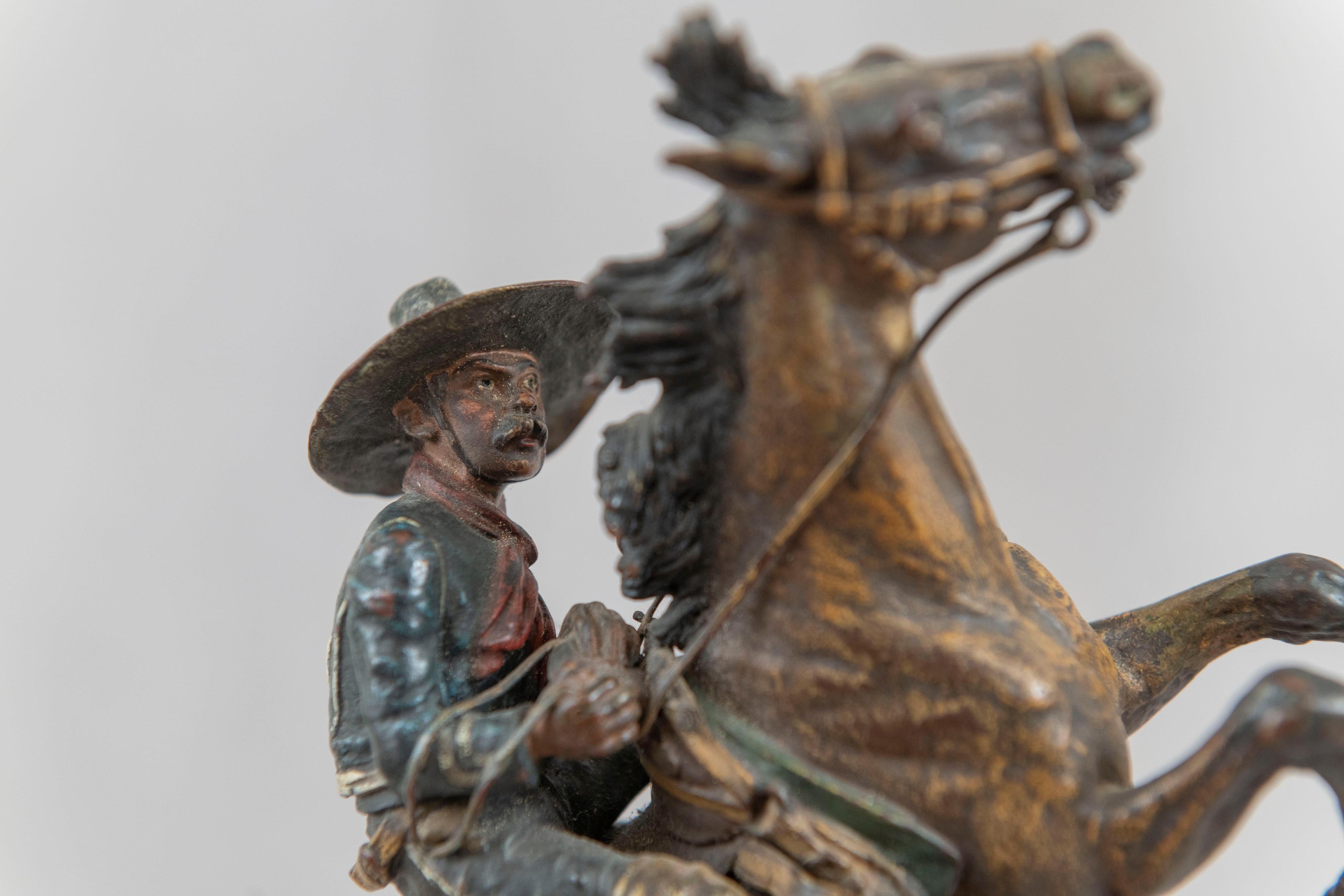 Cold Painted Vienna Bronze Caballero on Horseback, Carl Kauba, ca. 1900 1