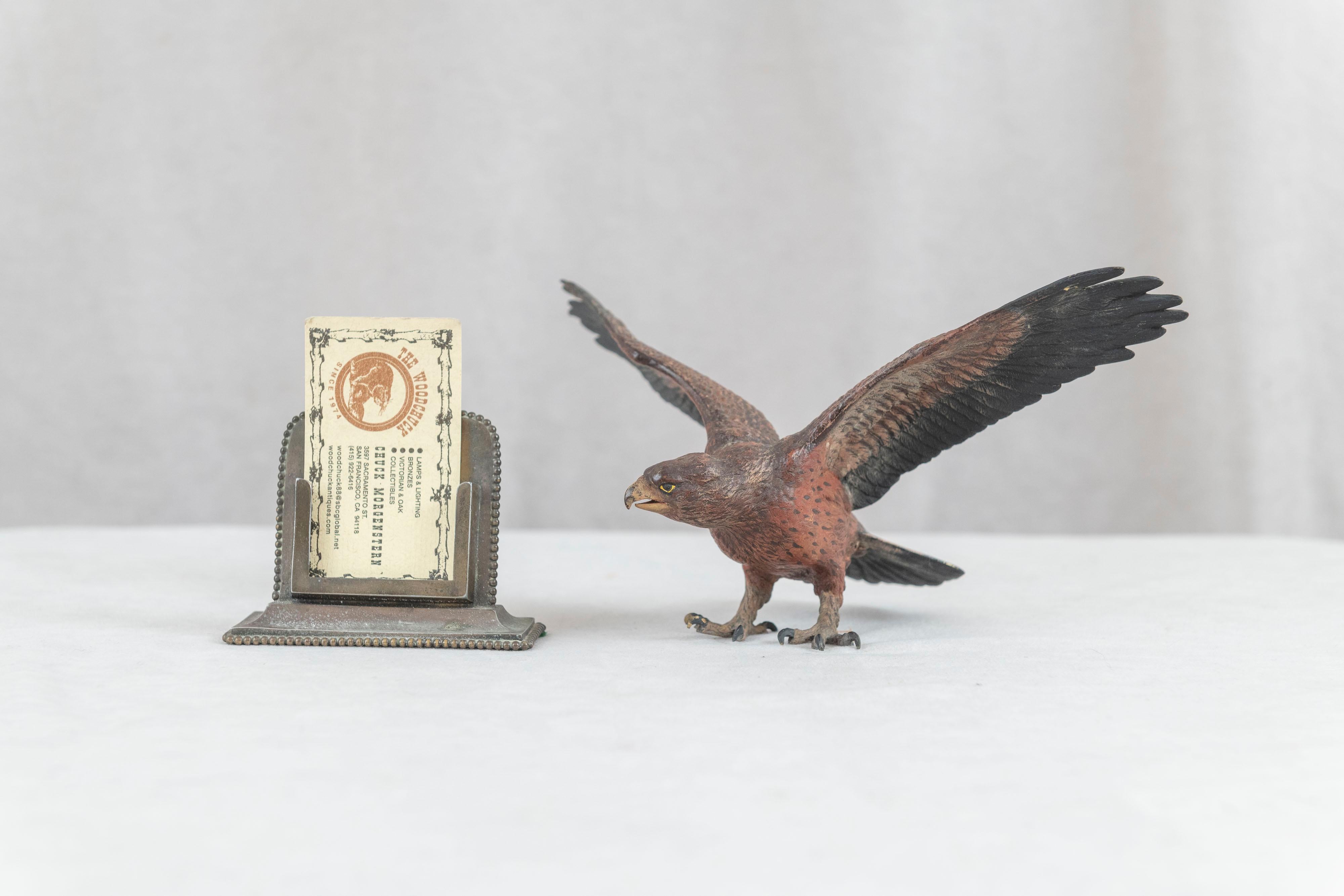 Early 20th Century Cold Painted Vienna Bronze Eagle, Bergmann Foundry, ca. 1900