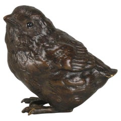 Bronce de Viena pintado en frío titulado "Pájaro joven"