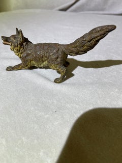 Cold Painted Vienna Bronze Fox, Attr. Franz Bergmann, ca. 1920