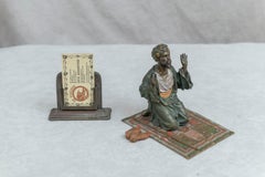 Cold Painted Vienna Bronze Orientalist Man on Prayer Rug, Bergmann Foundry