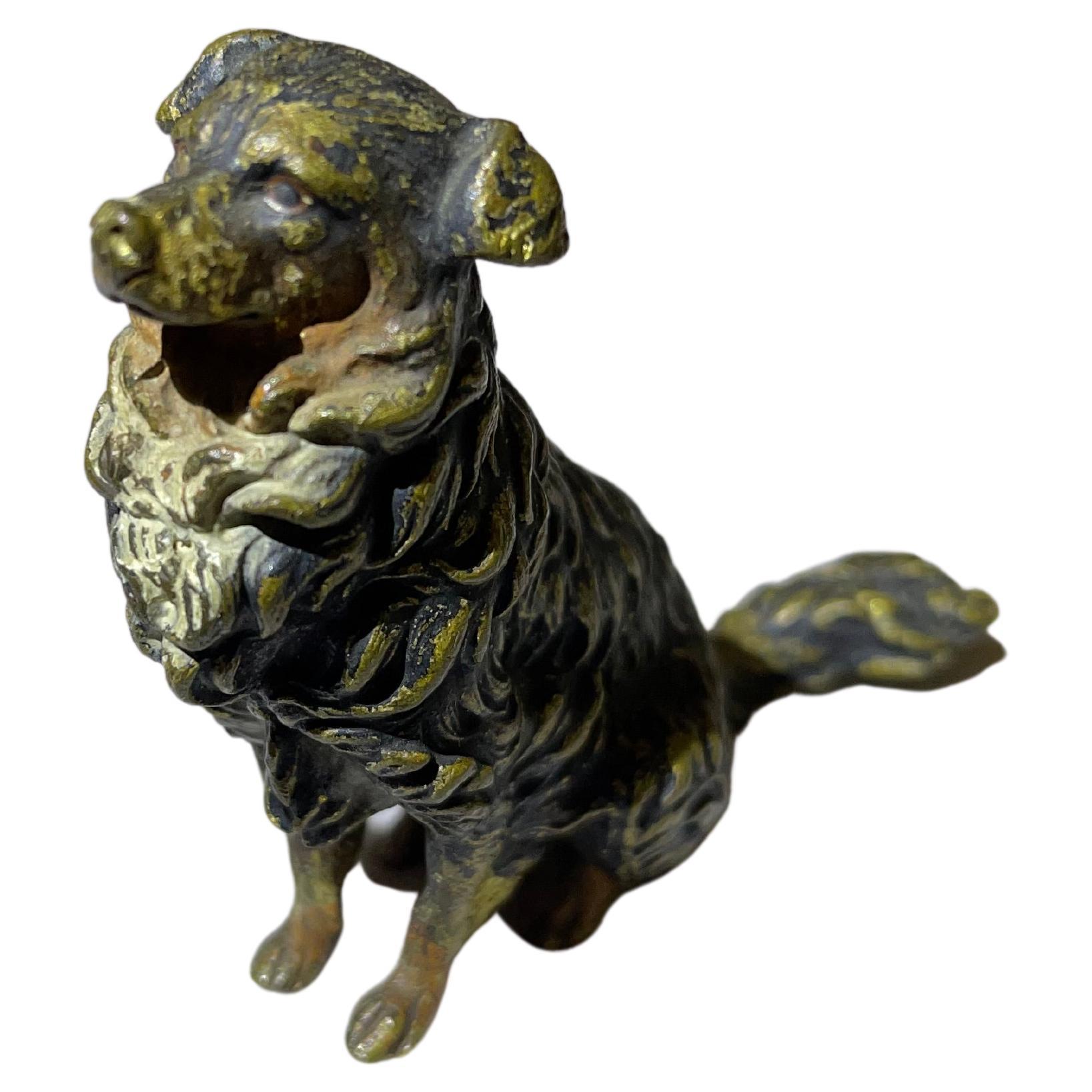 Cold Painted Vienna Bronze Spaniel, Bergmann Foundry, ca. 1920's For Sale