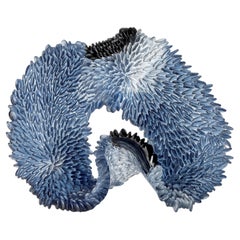 Cold Waters, a steel blue & black cast glass sculpture by Nina Casson McGarva