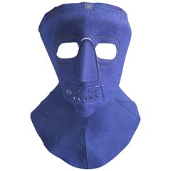 Vintage Cold Weather Aviation Mask of Blue Cloth