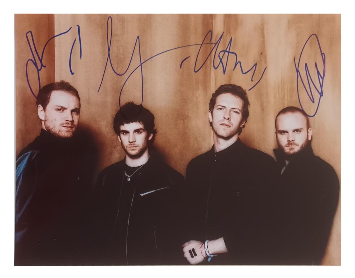 Coldplay Signed Colour Photograph In Good Condition For Sale In Jersey, GB