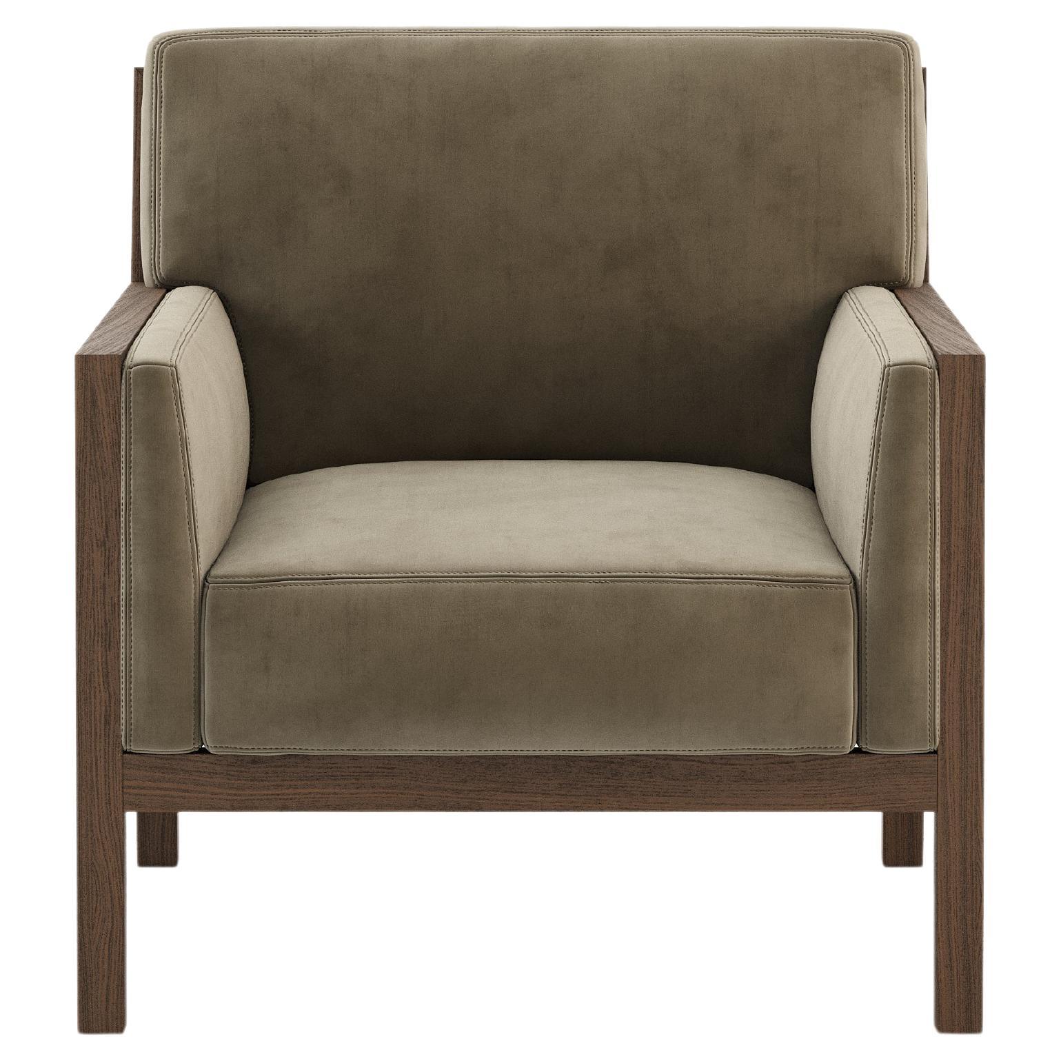 Cole Armchair, Portuguese 21st Century Contemporary Upholstered with Fabric