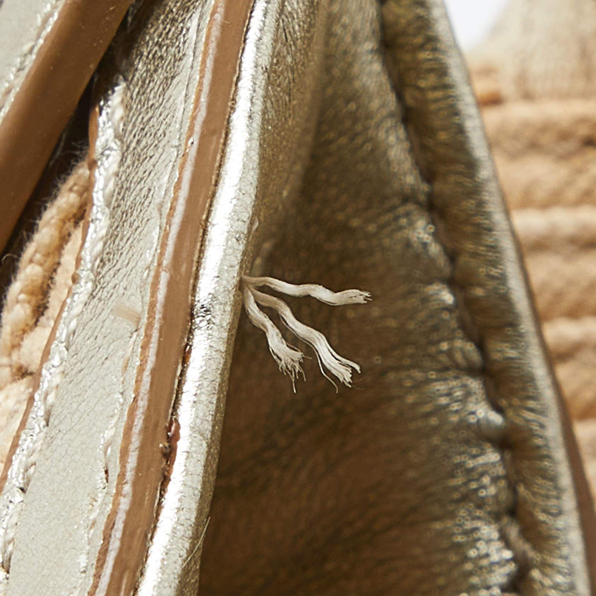 Cole Haan Beige/Oro: borsa in tela intrecciata e pelle in vendita 2