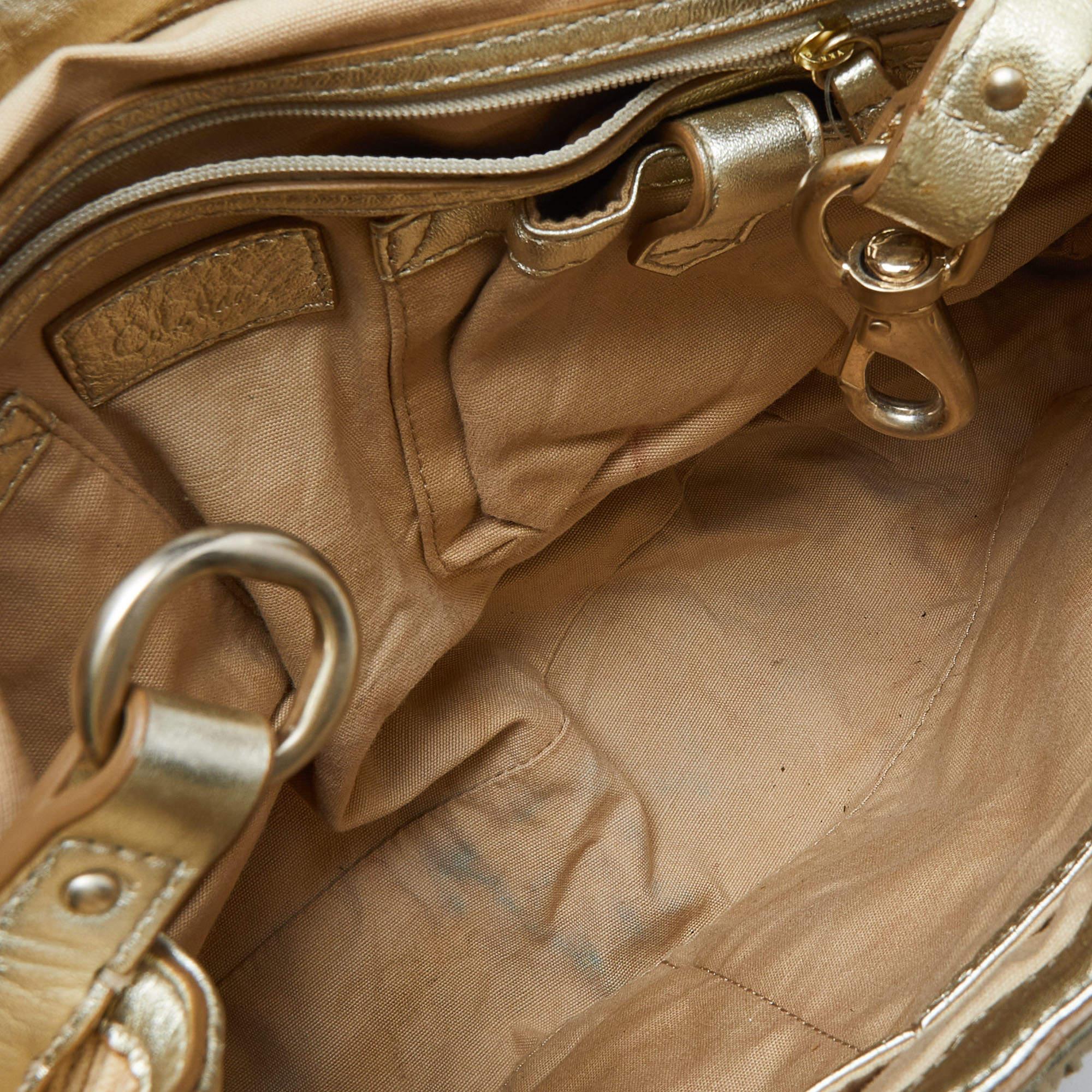 Cole Haan Beige/Oro: borsa in tela intrecciata e pelle in vendita 4