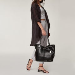 Cole Haan Black Grained Soft Leather Tote