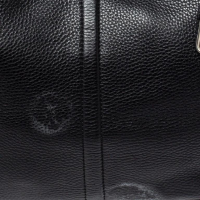 Cole Haan Black Grained Soft Leather Tote For Sale 1