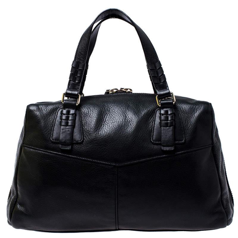 Women's Cole Haan Black Leather Front Pocket Satchel