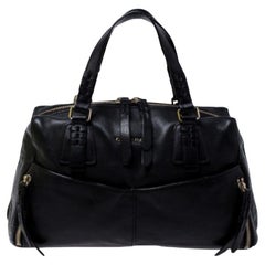 Cole Haan Black Leather Front Pocket Satchel