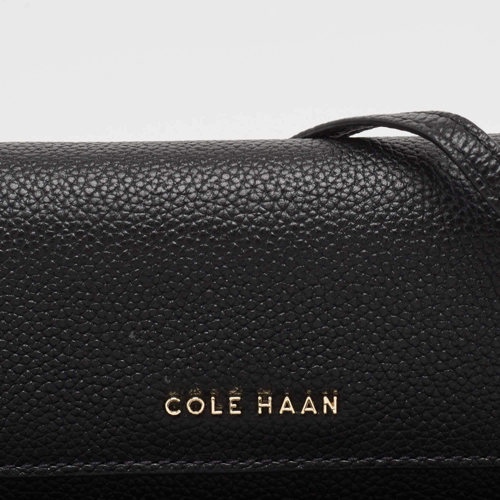 Cole Haan Black Leather Grand Series Wallet On Chain For Sale 1