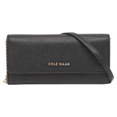 Cole Haan Black Leather Grand Series Wallet On Chain