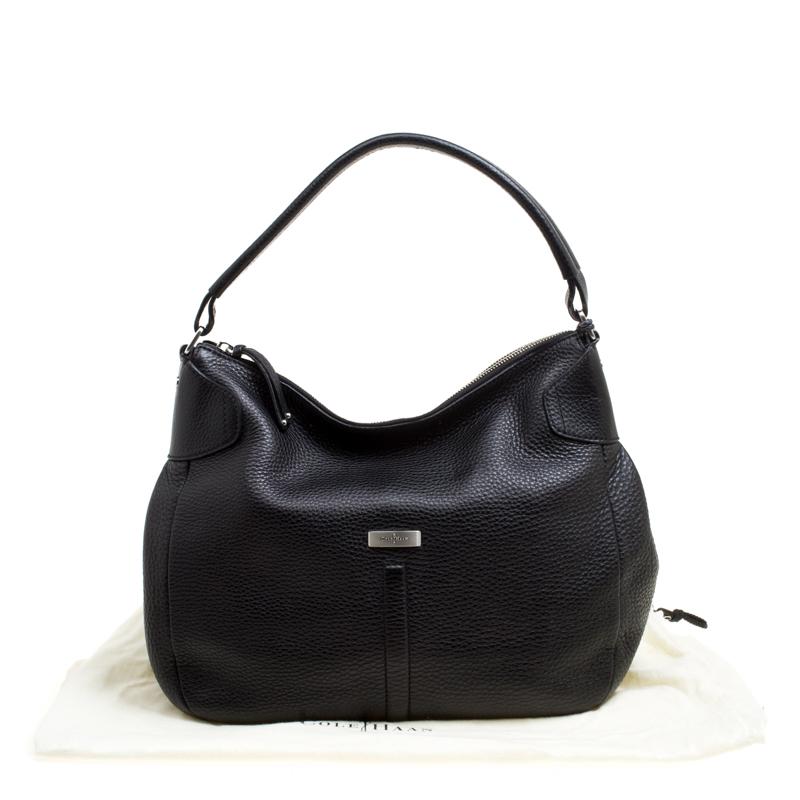 Cole Haan black leather shoulder bag | Leather shoulder bag, Black leather, Cole  haan bag